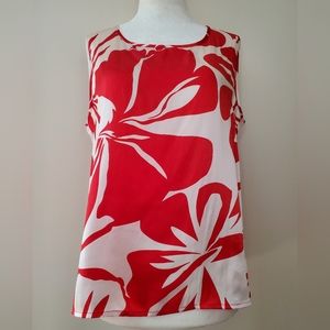 Nolan Miller Silk Floral Tank Top Blouse